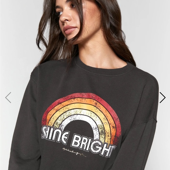 Spiritual Gangster Crop sweatshirt. Dark grey. - Picture 2 of 5